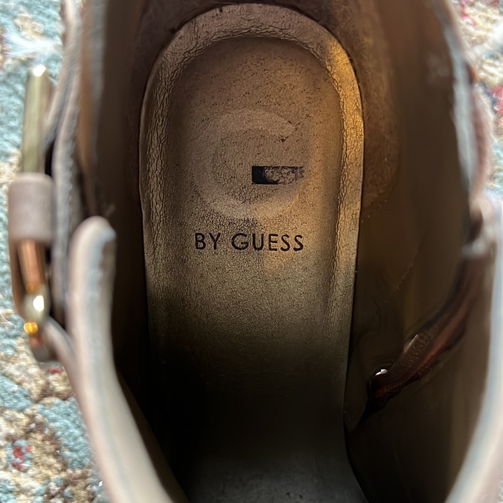 Guess Tan Booties- Open Toe Size 7 - image 6